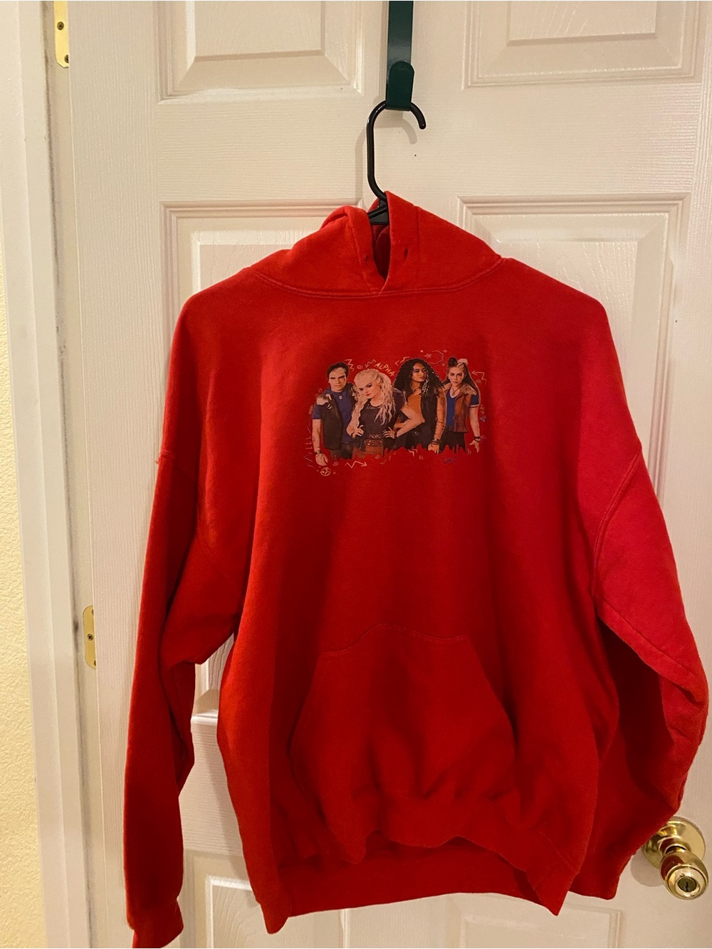 Red “zombies” Pullover Hoodie Sweatshirt - Women